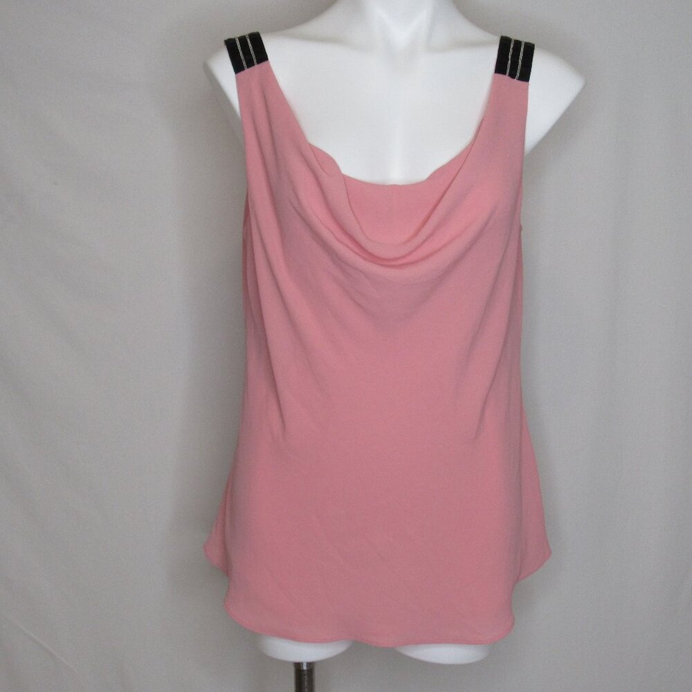 White House Black Market Pink Cowl Neck Sleeveless Blouse Tank Top Women's L